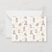 うさぎの赤ちゃんのお祝い黄色の育児アドバイス ノートカード (裏面)