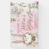 うさぎの赤ちゃんのシャワーバナー 横断幕 (縦)