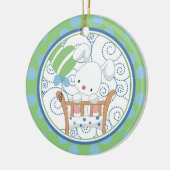 うさぎの赤ちゃんのファーストクリスマス オーナメント (左)