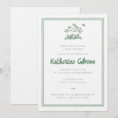 うさぎの赤ちゃんの歓迎パーティー招待状 招待状 (正面/裏面)