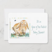 うさぎの赤ちゃんシャワーの1年! 招待状 (正面)
