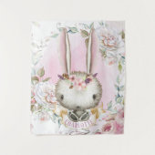 うさぎの赤ちゃん 女の子 バナー 背景 壁アート タペストリー (正面)