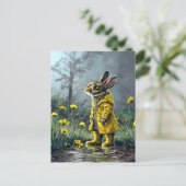 うさぎの雨の日 ポストカード (スタンド正面)