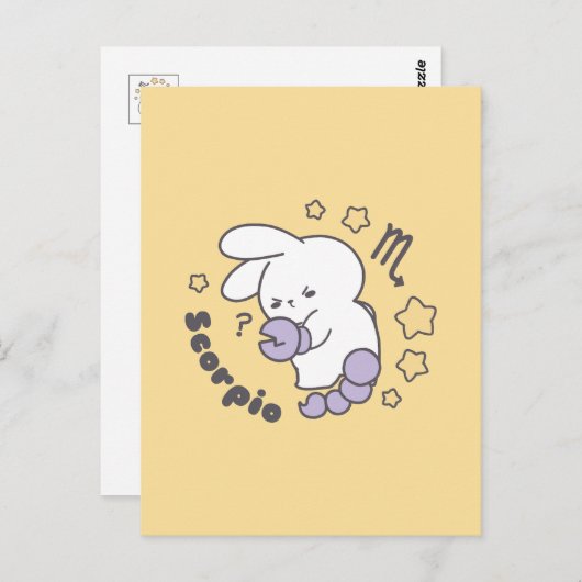 うさぎの魔法 スコーピオの神秘的な魅力を纏ったロップ・トッキ・バニー ✨🦂 ポストカード (正面/裏面)