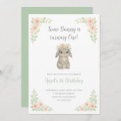 うさぎの1歳の誕生日におすすめの招待状「Some Bunny is turning One Birt 招待状 (正面/裏面)