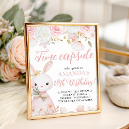 うさぎの1歳の誕生日タイムカプセルサイン 台座サイン