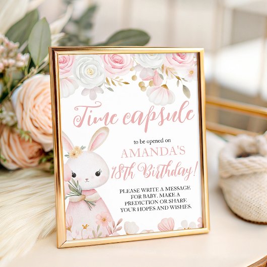 うさぎの1歳の誕生日タイムカプセルサイン 台座サイン