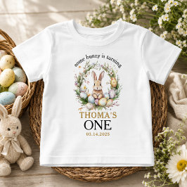 うさぎの1歳の誕生日 ベビーTシャツ