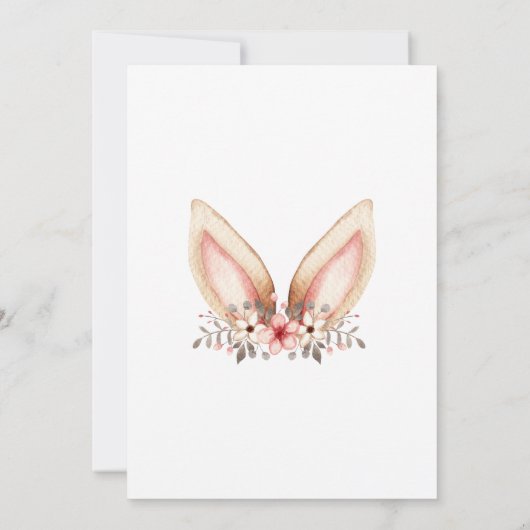 うさぎの1歳誕生日招待状, うさぎの1歳パーティー, 1歳 招待状 (裏面)