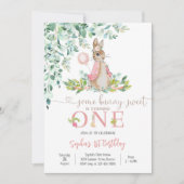 うさぎの1歳誕生日招待状 招待状 (正面)