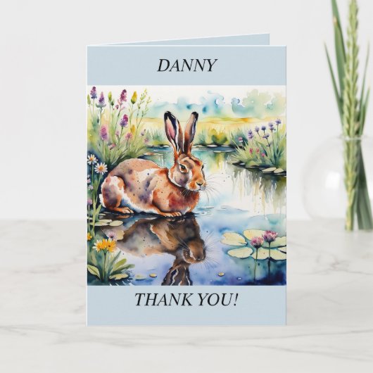 うさぎは水面に映る。平和サンキューカード シーズンカード (正面)