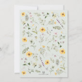 うさぎひつじ風船ワイルドフラワーガーデンベイビーシャワー 招待状 (裏面)