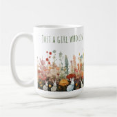 うさぎやワイルドフラワーマグカップを愛する女の子 コーヒーマグカップ (左)
