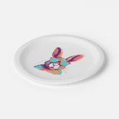 うさぎを眼鏡で焼く ペーパープレート (アングル)