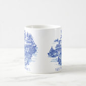 うさぎアイランドブルーウィローお洒落アジア模様 コーヒーマグカップ (中央)