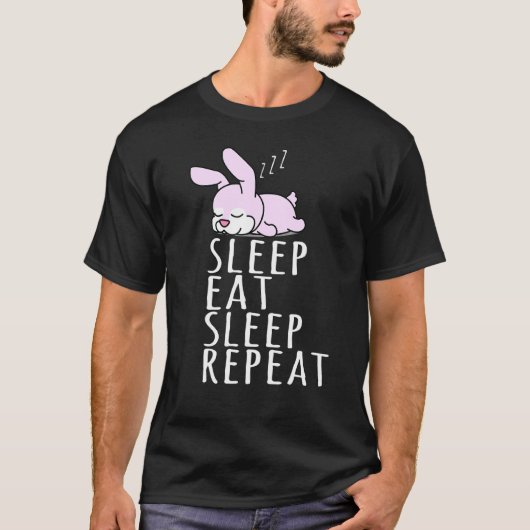うさぎスリープ食べリピー夜 Tシャツ (正面)