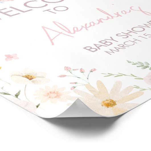 うさぎソメイバニーベビーシャワーへようこそ ポスター (角)