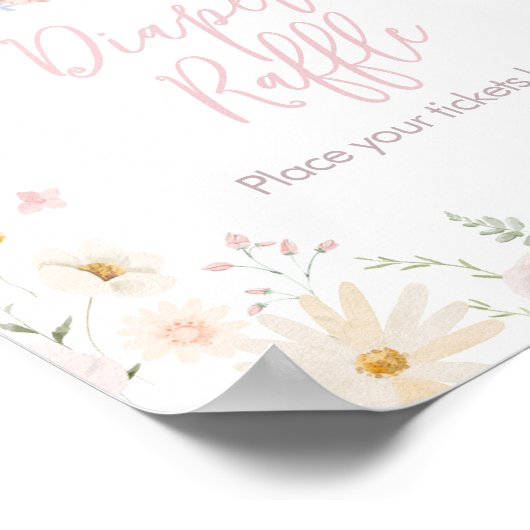 うさぎソメイバニー赤ちゃんシャワーおむつラッフル ポスター (角)