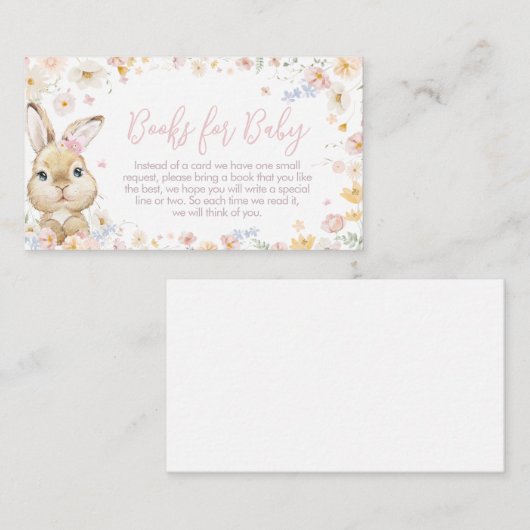 うさぎソメイバニー赤ちゃんシャワーベビー エンクロージャーカード (正面/裏面)