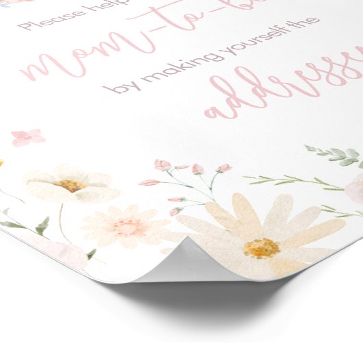 うさぎソメイバンニベイビーシャワー封筒ステーション ポスター (角)