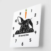 うさぎニンジンの壁時計 スクエア壁時計 (傾斜)