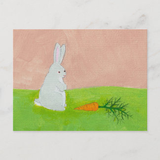 うさぎニンジンモダンフレッシュカラフル絵画ズ ポストカード
