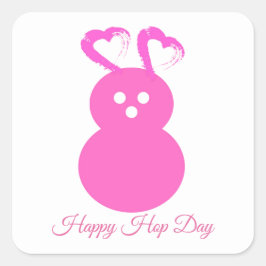 うさぎハートステッカーHappy Hop Day スクエアシール