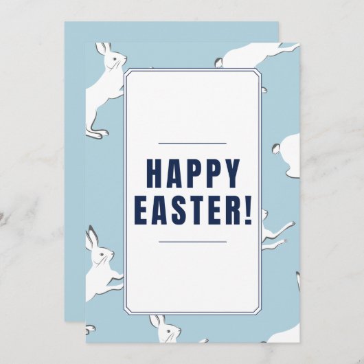うさぎバニーパターンハッピーイースターベイビーブかわいらしルー シーズンカード (正面/裏面)