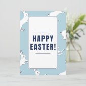 うさぎバニーパターンハッピーイースターベイビーブかわいらしルー シーズンカード (スタンド正面)