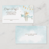 うさぎパイロット飛行機ベビーシャワーディーパーレッフル エンクロージャーカード (正面/裏面)