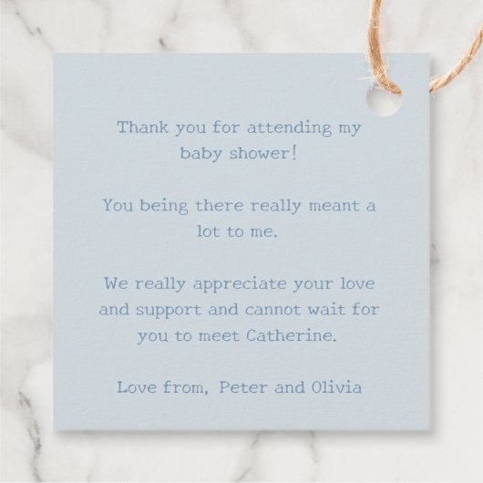 うさぎピーター赤ちゃんは男の子をシャワー フェイバータグ (裏面)