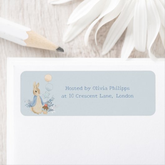 うさぎピーター赤ちゃんは男の子をシャワー ラベル (インサイチュ)