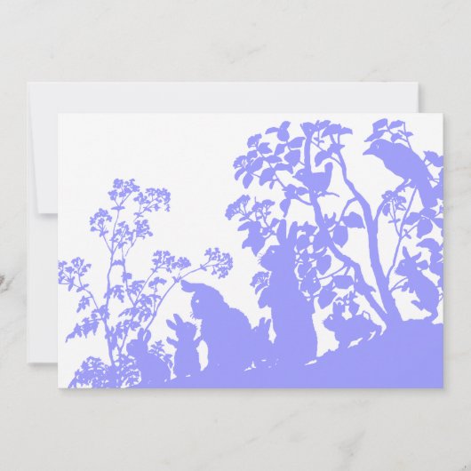 うさぎファミリー シルエット イースター 招待状 (正面)