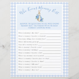 うさぎブルーウォーターカラーベビーシャワーゲーム