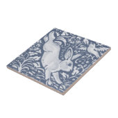 うさぎブルーホワイトボタニカルデダムデルフト タイル (側面)