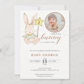うさぎベイビーの誕生日写真招待状 招待状 (正面)