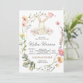 うさぎベイビーシャワーの招待状 うさぎベイビーのお知らせ 招待状 (スタンド正面)