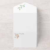 うさぎベイビーシャワーパーティーの招待状とおむつくじ オールインワン招待状 (外側)