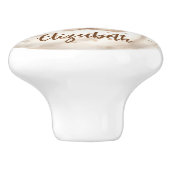 うさぎベージガールベージュかわいい子供部屋 セラミックノブ (側面)