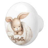 うさぎベージガールベージュかわいい子供部屋 セラミックノブ (右)