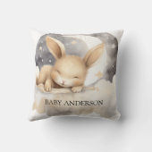 うさぎムーンスカイベージュかわいい子供部屋 クッション (裏面)