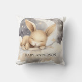 うさぎムーンスカイベージュかわいい子供部屋 クッション (正面)