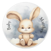 うさぎムーンスカイベージュかわいい子供部屋 セラミックノブ (正面)