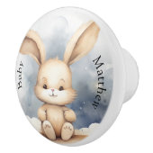 うさぎムーンスカイベージュかわいい子供部屋 セラミックノブ (右)