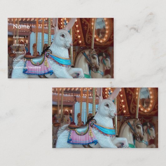 うさぎメリーとウマのゴーラウンド 名刺 (正面/裏面)