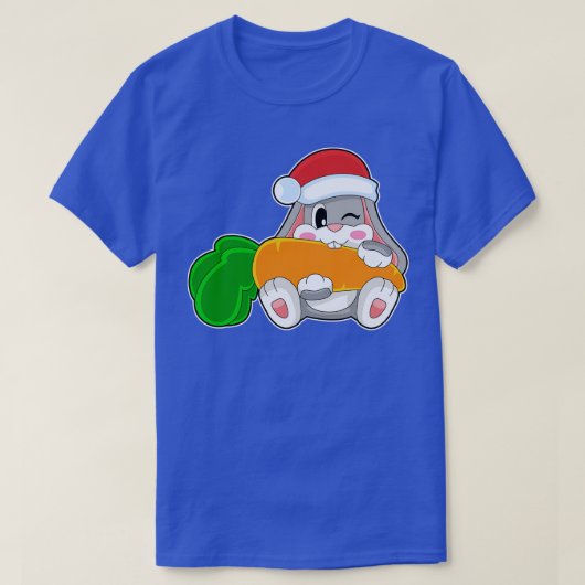 うさぎロットクリスマスサンタハット Tシャツ (デザイン正面)