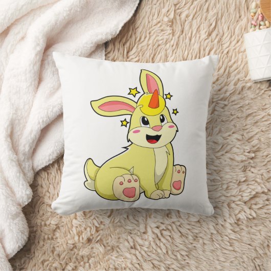 うさぎ一角獣 クッション (ブランケット)