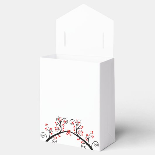 うさぎ中国のと赤い花の正月 フェイバーボックス (オープン)