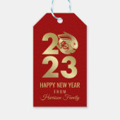 うさぎ中国のの新年 ギフトタグ (正面)