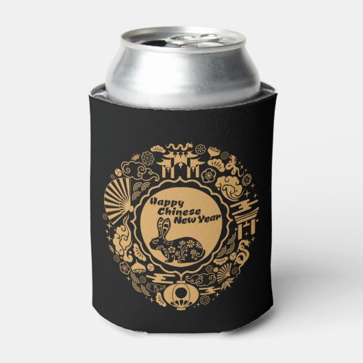 うさぎ中国のの新年 缶クーラー (缶正面)